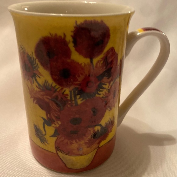 Kent Pottery Vincent Van Gogh Sunflowers 10 oz Artist Coffee Mug Cup Rare in EUC - Picture 2 of 5